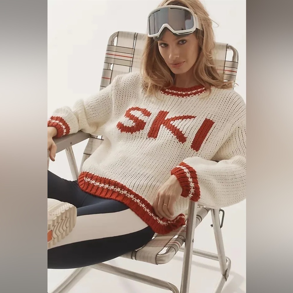 Anthropologie x Graphic Crew Neck Sweater Size XSmall NWT